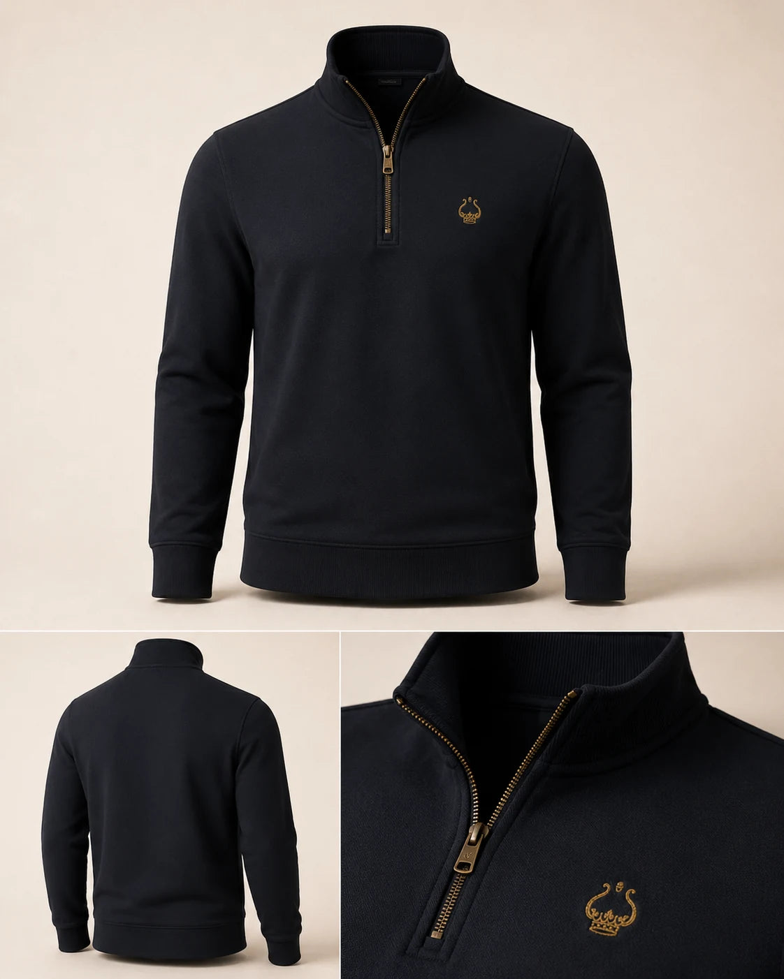 Design study for The House Quarter-Zip — Midnight
